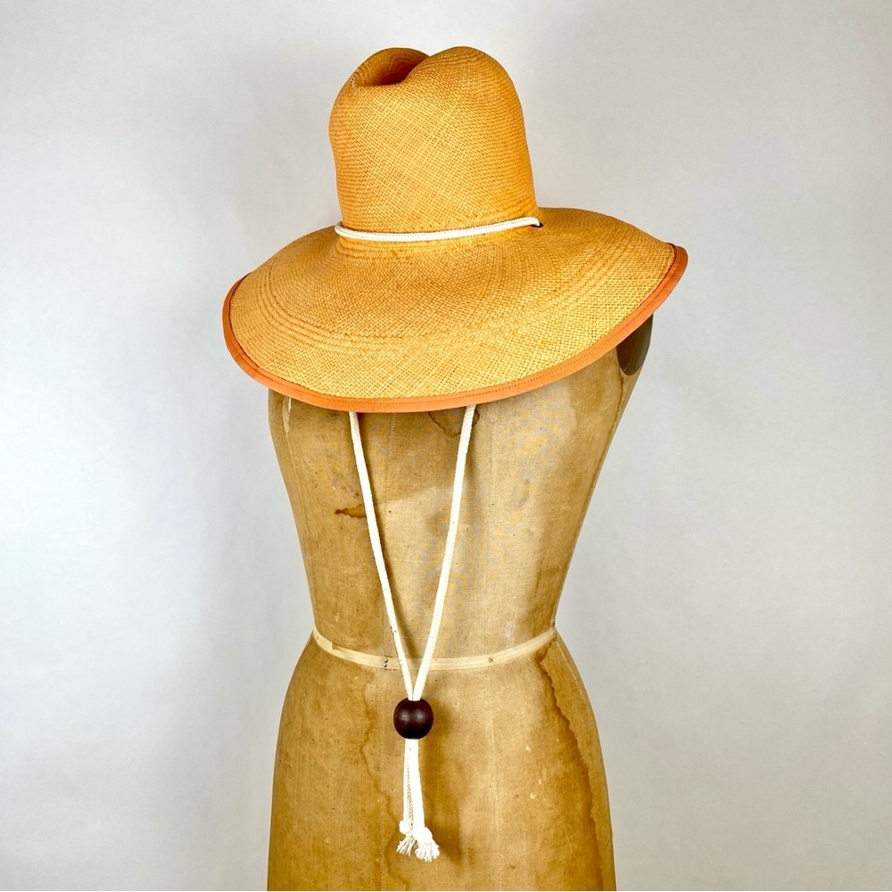 kat spade large orange straw sun beach hat